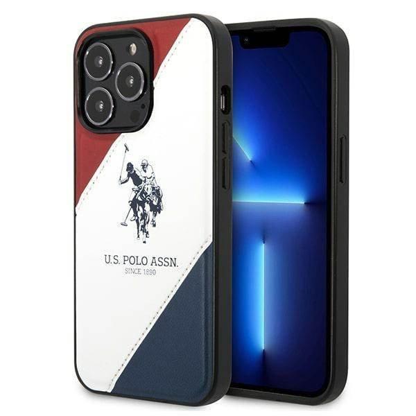 US Polo USHCP14XPSO3 iPhone 14 Pro Max 6,7" fehér tricolor dombornyomott
tok