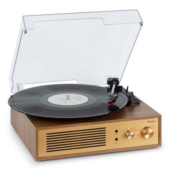 Auna Berklee TT Classic, lemezjátszó, szíjhajtás, 33 1/3 és 45 RPM,
sztereó hangszórók