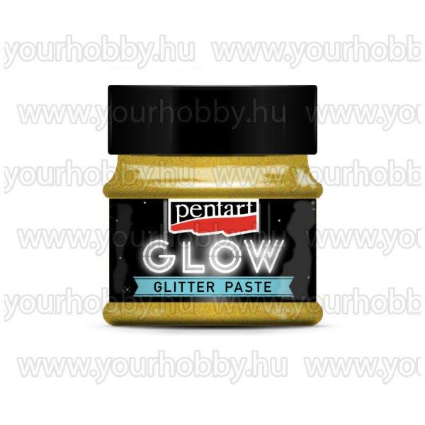 Pentart GLOW sötétben világító glitterpaszta arany 50ml