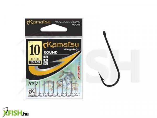 Kamatsu Round 12 Blnr Keszegező Horog Black Nickel 10 db/csomag