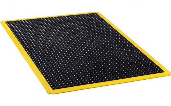 Elfáradás elleni szőnyeg, 900 x 600 x 14 mm, sárga-fekete