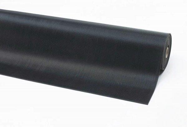 Csúszásgátló gumi futószőnyeg enyhén barázdált, 1000 mm x 10 m, fekete