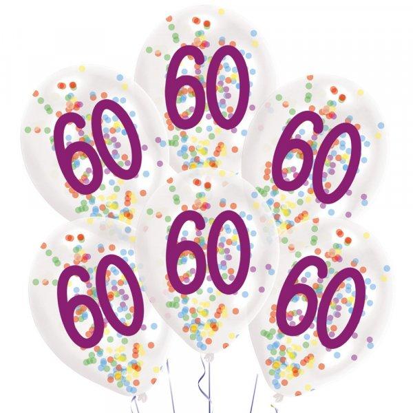 Happy Birthday 60 Droplets konfettivel töltött léggömb, lufi 6 db-os 11 inch
(27,5 cm)