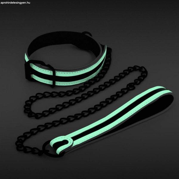 GLO Bondage - Collar and Leash - Green