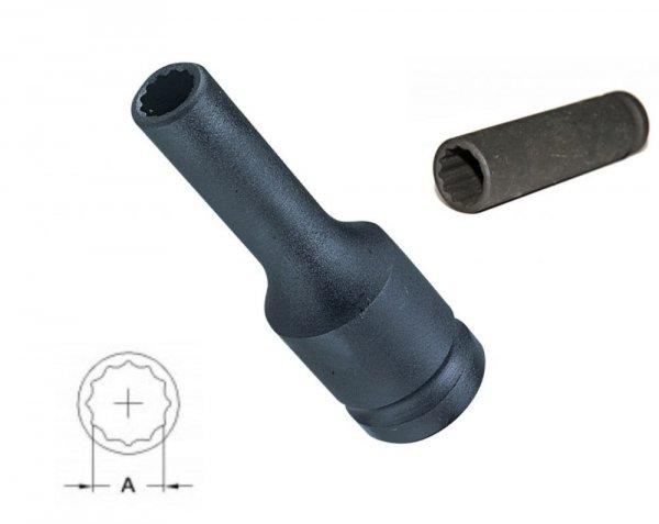 Gépi dugókulcs fej 1/2" hosszú 12 szögű 9 mm