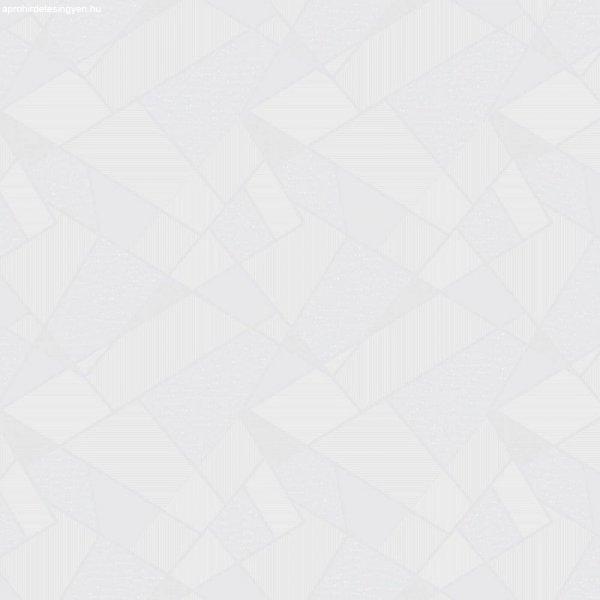 Sherwood drapp-fehér-csillogó geometriai mintás tapéta 420409