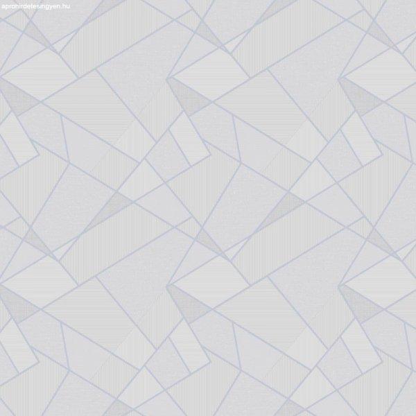 Sherwood fehér-drapp-szürke-csillogó geometriai mintás tapéta 420416
