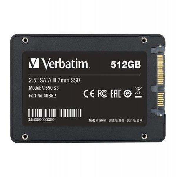 VERBATIM SSD (belső memória), 512GB, SATA 3, 500/520MB/s, VERBATIM 