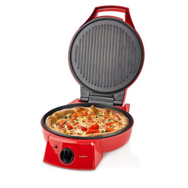 NEDIS pizzasütő és Grillsütő 1800w 30cm Pizzakészítő Állítható
hőmérséklet-szabályozás FCPM100FRD