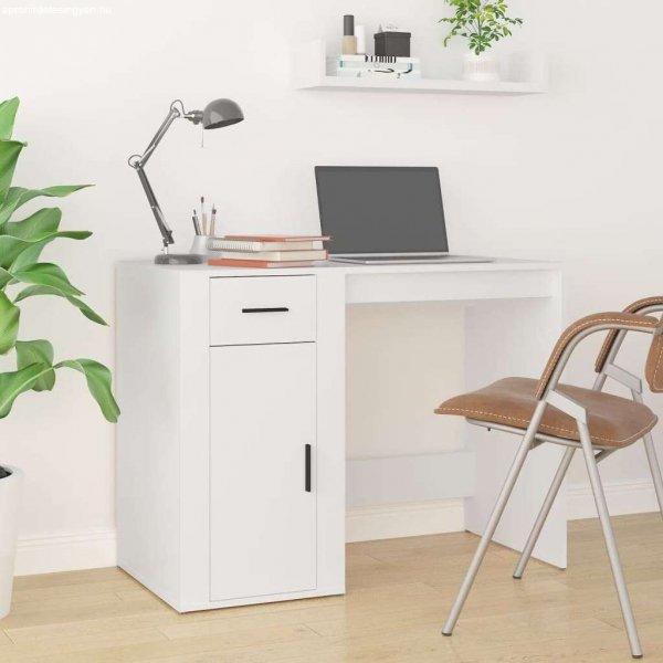 Fehér szerelt fa íróasztal szekrénnyel