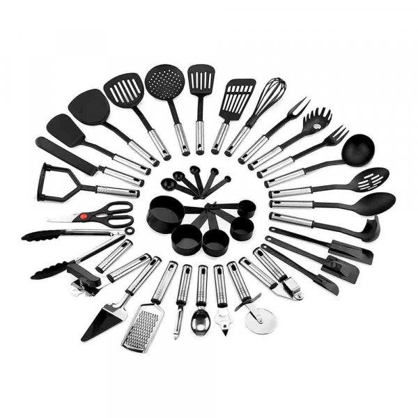 Timeless Tools 39 részes Konyhai Eszközkészlet, rozsdamentes acél, szilikon
és műanyag, Fekete