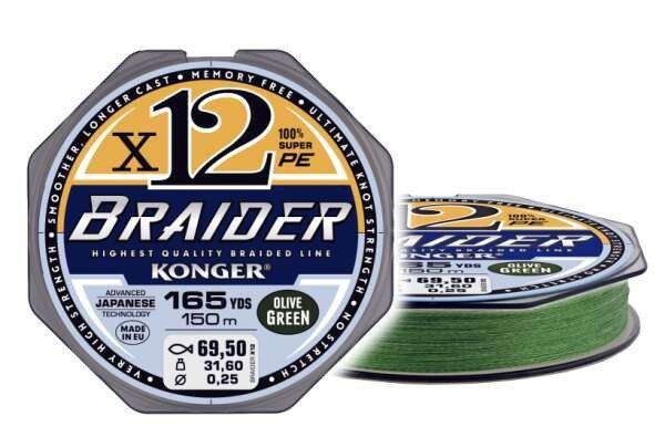 Konger braider x12 olive green 0.18/150m