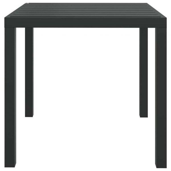 Fekete alumínium és wpc kerti asztal 80 x 80 x 74 cm