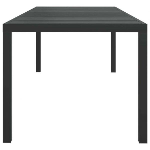 Fekete alumínium és wpc kerti asztal 185 x 90 x 74 cm