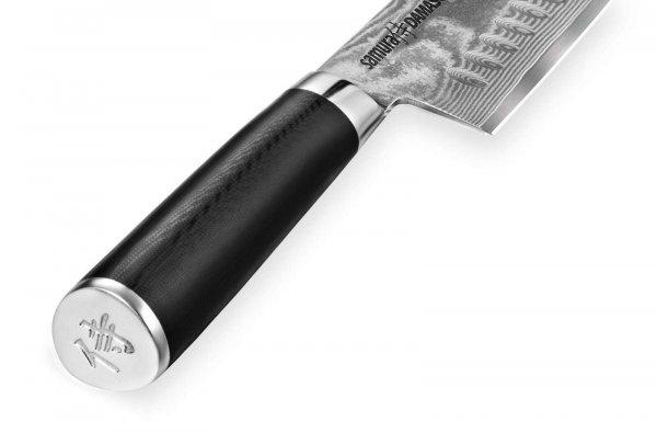 Samura-Damascus szantoku kés, damaszkuszi acél 67 rétegű, 15 cm,
ezüst/fekete