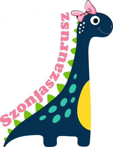 Dinoszaurusz, brontoszaurusz névre szóló falmatrica, lány, óriás -
babaszoba faldekoráció