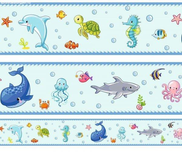 Óceán állatai bordűr |  500  cm x 14 cm - Best4Baby magyar gyerekszoba
falmatrica