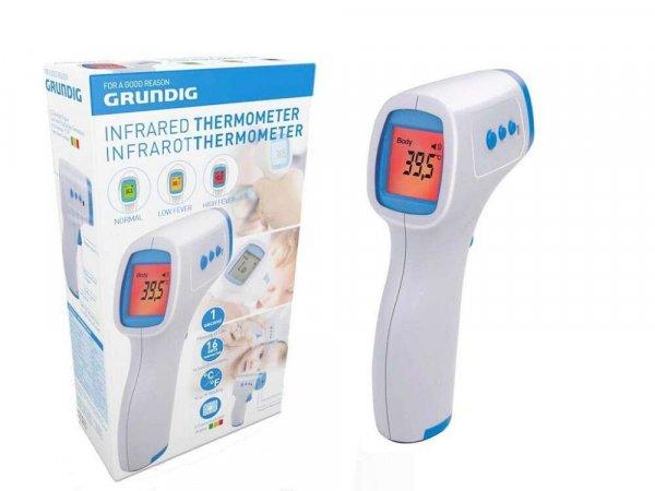 Grundig lázmérő Infravörös érintésmentes hőmérő, NON contact
lázmérő, test és tárgyak mérésére,mérési távolság: 3 cm - 5 cm, 32
° C ~ 43 ° C testhőmérséklet mérő var-9242