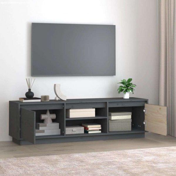 vidaXL szürke tömör fenyőfa TV-szekrény 140 x 35 x 40 cm