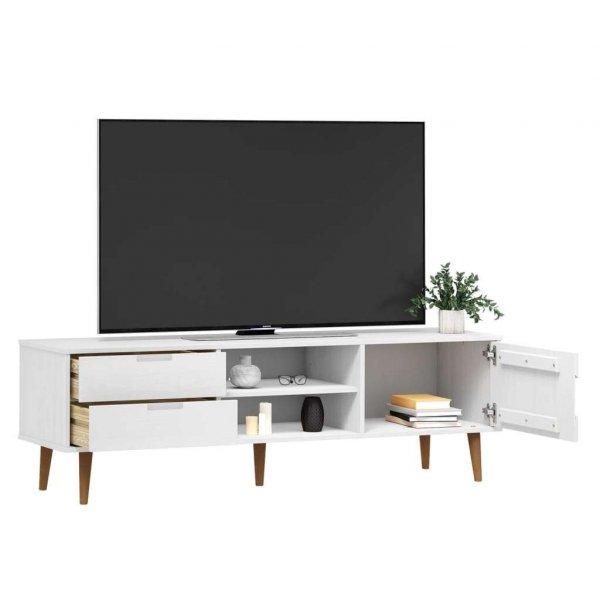 vidaXL MOLDE fehér tömör fenyőfa TV-szekrény 158 x 40 x 49 cm