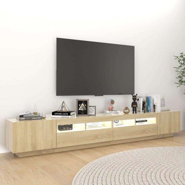 Sonoma tölgyszínű tv-szekrény led-lámpákkal 260 x 35 x 40 cm