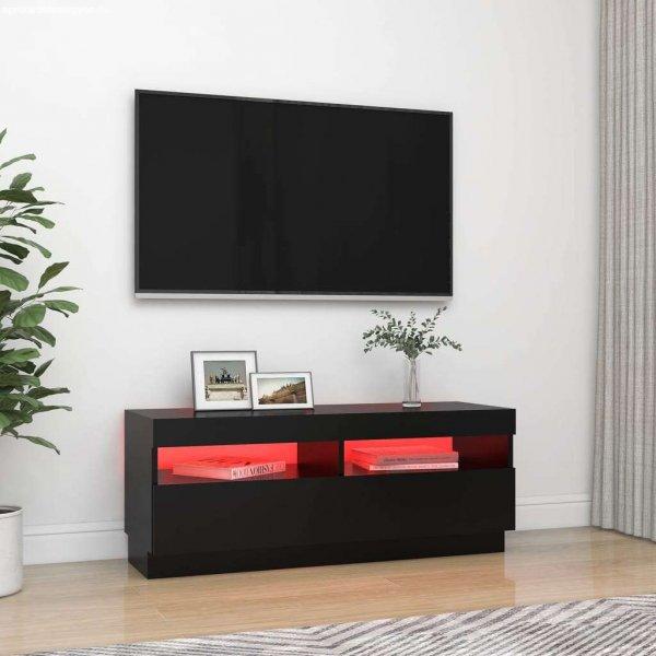 Fekete tv-szekrény led-világítással 100 x 35 x 40 cm