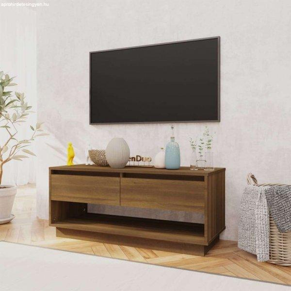 Barna tölgy színű forgácslap tv-szekrény 102 x 41 x 44 cm