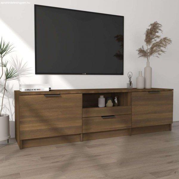 Barna tölgy színű szerelt fa tv-szekrény 140 x 35 x 40 cm