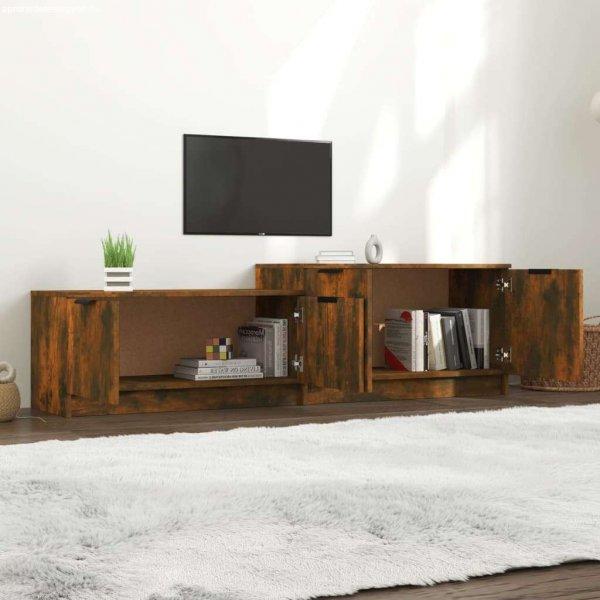 Füstös tölgyszínű szerelt fa tv-szekrény 158,5 x 36 x 45 cm
