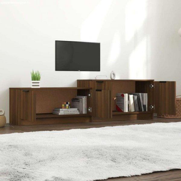 Barna tölgyszínű szerelt fa tv-szekrény 158,5 x 36 x 45 cm