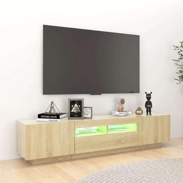 Sonoma tölgyszínű tv-szekrény led-lámpákkal 180 x 35 x 40 cm