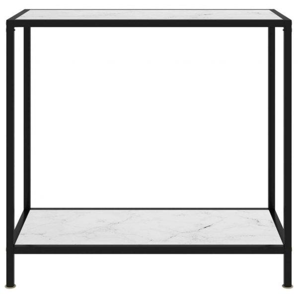 Fehér edzett üveg tálalóasztal 80 x 35 x 75 cm