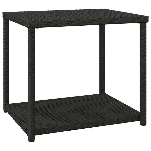 Fekete polyrattan kisasztal 55 x 45 x 49 cm