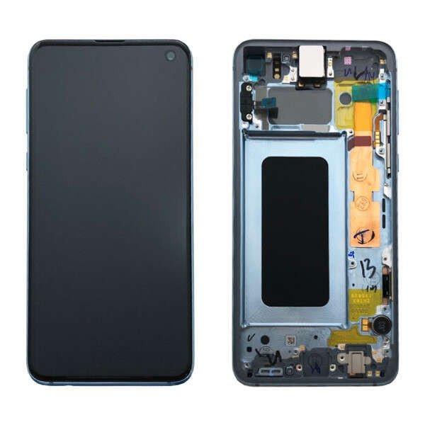 Samsung G970 Galaxy S10E fekete gyári LCD+érintőpanel kerettel