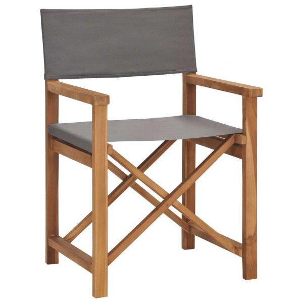 2 db szürke tömör tíkfa rendezői szék