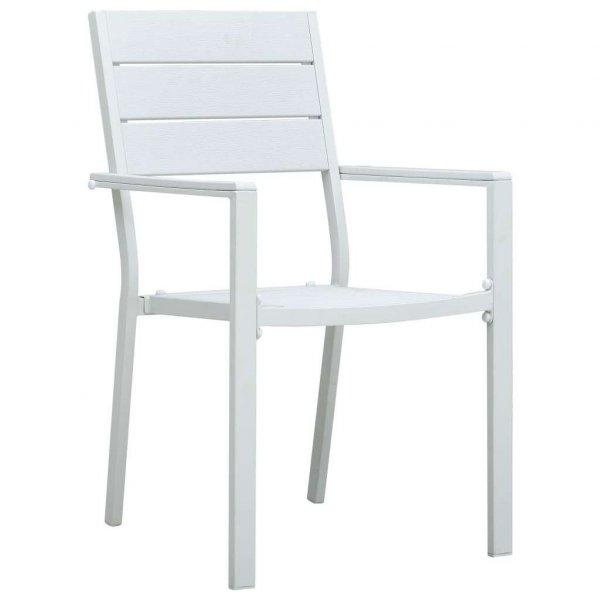vidaXL 4 db fautánzatú hdpe kerti szék, fehér , 62x55,5x88,5cm