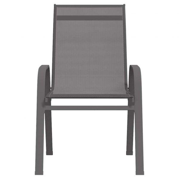 2 db szürke textilén rakásolható kerti szék