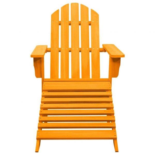 Narancssárga tömör fenyőfa kerti adirondack szék zsámollyal