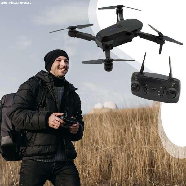 BLACK X wifis, kamerás mini drón – fekete, hordozható táskával (BBJ)