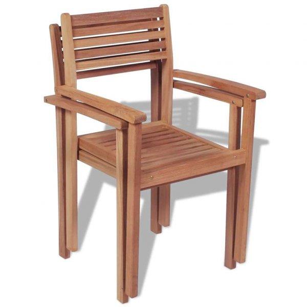 2 db rakásolható tömör tíkfa kerti szék