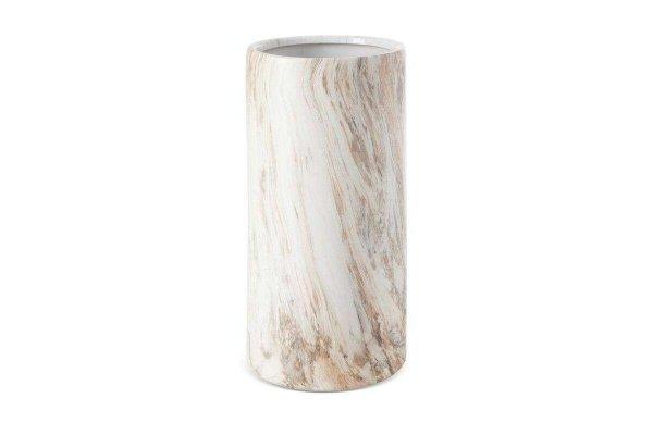 Asli márványos hatású kerámia váza Fehér 14x14x30 cm