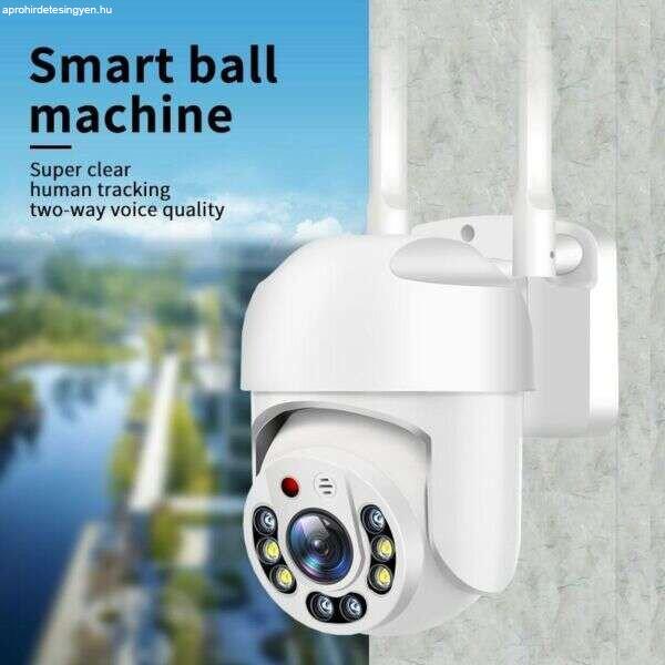 Telefonról vezérelhető PTZ01 WIFI-s biztonsági kamera –
mozgásérzékelős, 360°-ban forgatható, időjárásálló – fehér (BBV)
(BBD)