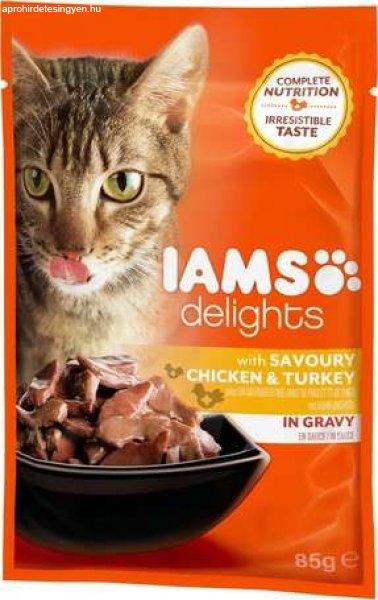 IAMS Cat Delights – Csirke- és pulykahús szószban (48 x 85 g) 4080 g