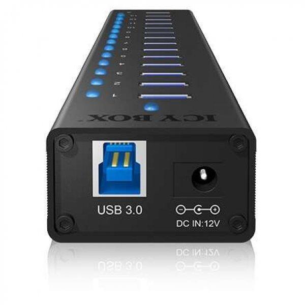 Raidsonic ICY BOX 13 portos USB3.0 HUB + USB charge port 5 V, 2.4 A (IB-AC6113)