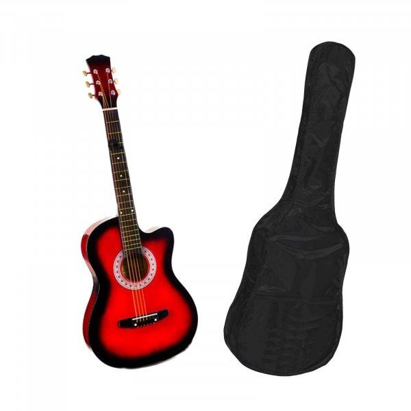 Classic fa gitár 95 cm, piros, nejlon borítás ajándékba