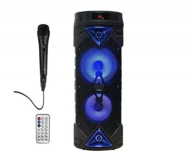 Super Bass 6203, Hordozható Óriás Bluetooth Hangszóró, Karaoke Mikrofonnal 
