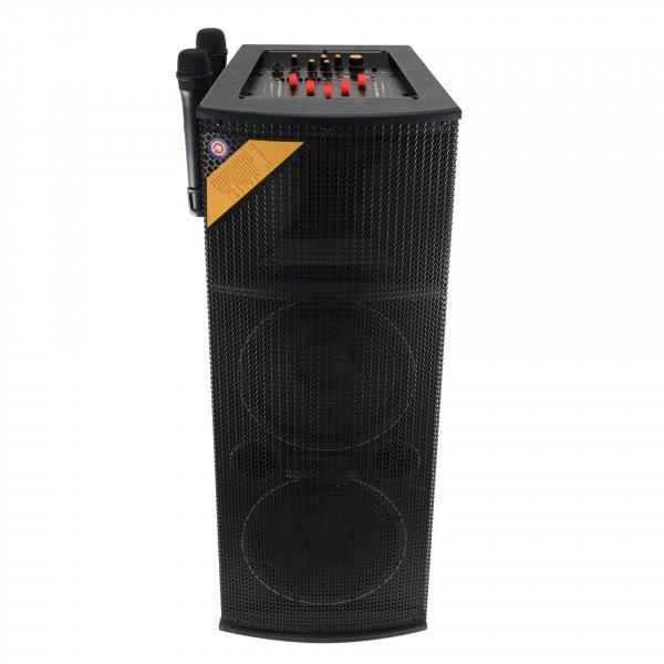 SAL PAX 225B Nagy teljesítményű DJ hordozható aktív Hangfal - 2DB Vezeték
nélküli Mikrofonnal, Karaoke Bluetooth hangfal 250w 2x25cm mélynyomó
Multimédia party hangdoboz PAX 225B