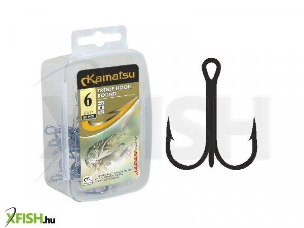 Kamatsu Treble Hook Round 4/0 N Hármas Horog Nickel 10 db/csomag