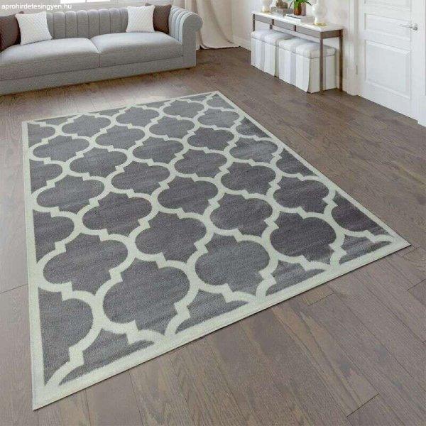 Marokkói mintás szőnyeg szürke, modell 20608, 80x150cm