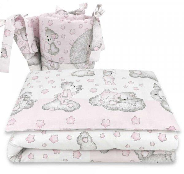 Baby Shop 5 részes babaágynemű - Csillagos maci rózsaszín